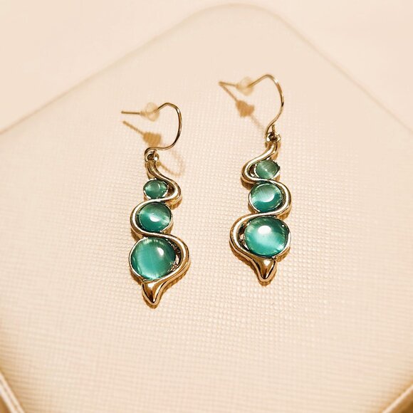 Jewelry - Teal Swirl Drop Earrings – Boho Vibes, Costume Jewelry